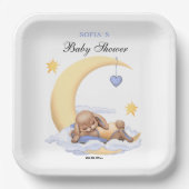 Papieren Bord met een schattig slapende pluche bun (Voorkant)