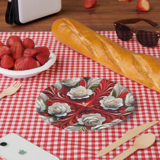 Papieren bord met Engels Rozen Design (Picknick)