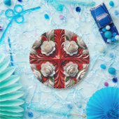 Papieren bord met Engels Rozen Design (Feest)