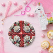 Papieren bord met Engels Rozen Design (Feest)
