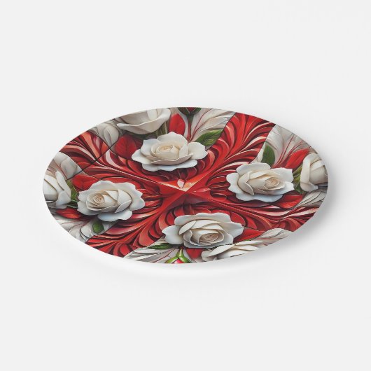 Papieren bord met Engels Rozen Design (Gekanteld)