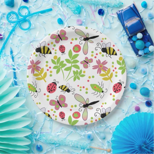 Papieren Bord met Friendly Garden Bugs en bijen (Feest)