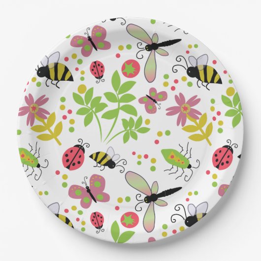 Papieren Bord met Friendly Garden Bugs en bijen (Voorkant)