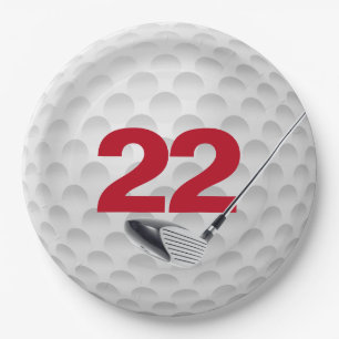 Papieren bord met golfbalontwerp voor 22e verjaard