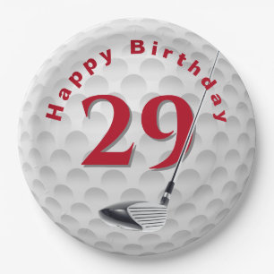 Papieren bord met golfbalontwerp voor 29e verjaard