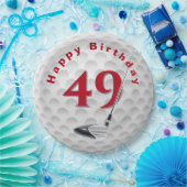 Papieren bord met golfbalontwerp voor 49e verjaard (Feest)