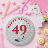 Papieren bord met golfbalontwerp voor 49e verjaard (Feest)