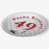 Papieren bord met golfbalontwerp voor 49e verjaard (Gekanteld)