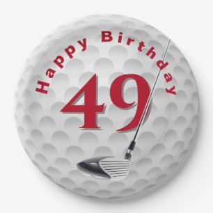 Papieren bord met golfbalontwerp voor 49e verjaard