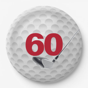 Papieren bord met golfbalontwerp voor 60e verjaard