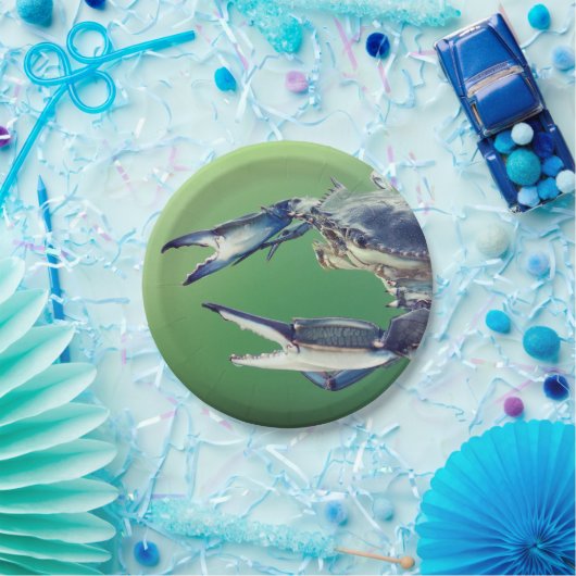 Papieren Bord met grote blauwe krab (Feest)