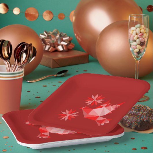 PAPIEREN BORD MET KWETTIGE KUNST VAN VOGELS EN STR (Multi)