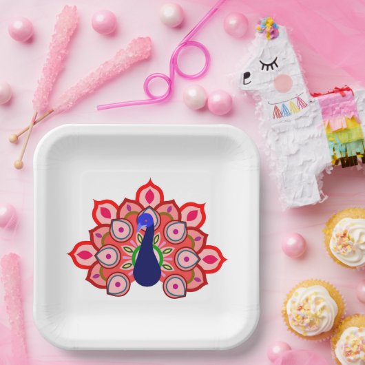 PAPIEREN BORD MET KWETTIGE KUNST VAN VOGELS EN STR (Feest)