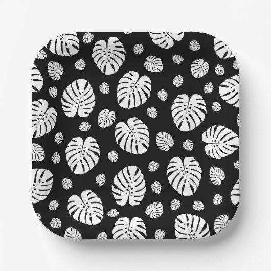 Papieren bord met palmbladpatroon (Voorkant)