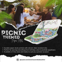 Papieren bord met picknickthema