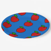 Papieren Bord met rode appels op blauw (Gekanteld)