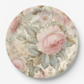 Papieren bord met roze bloemen (Voorkant)