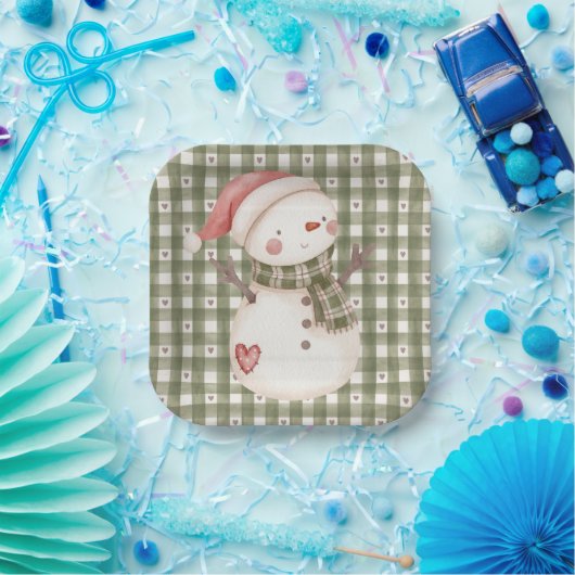 Papieren Bord met Schattige Pattern en Snowman (Feest)