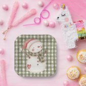 Papieren Bord met Schattige Pattern en Snowman (Feest)