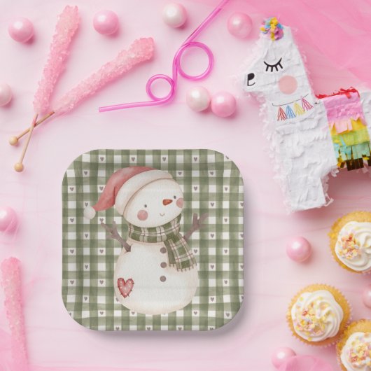 Papieren Bord met Schattige Pattern en Snowman (Feest)