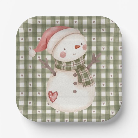 Papieren Bord met Schattige Pattern en Snowman (Voorkant)