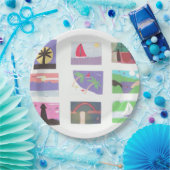 Papieren Bord met strand en andere openluchtscènes (Feest)