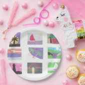 Papieren Bord met strand en andere openluchtscènes (Feest)