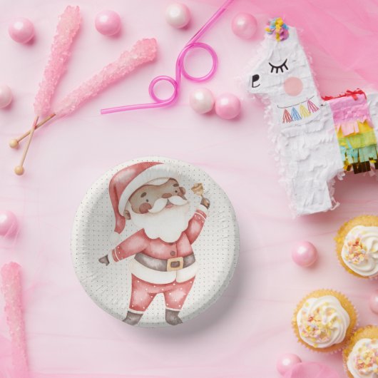 Papieren Bord met Waterverf Santa (Feest)