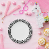 Papieren bord met zwart hoofdvormig Grieks model (Feest)