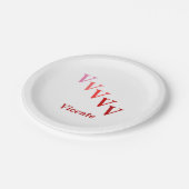 Papieren Bord - Naam en Gestapte letters in rood (Gekanteld)