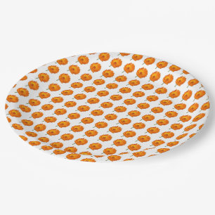 Papieren Bord - Oranje kalender in rijen