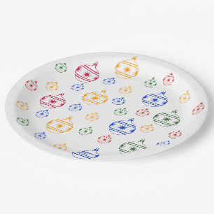 Papieren Bord - Ornamenten met kerstbomen