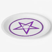 Papieren Bord - Paarse sterren en cirkels (Gekanteld)