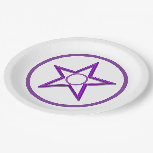 Papieren Bord - Paarse sterren en cirkels (Gekanteld)