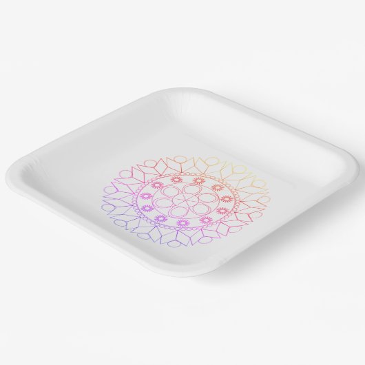Papieren Bord - Pastel met kleur Mandala Pattern (Gebogen)
