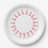 Papieren Bord - Rode snoepjes op wit (Voorkant)