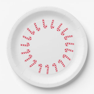 Papieren Bord - Rode snoepjes op wit