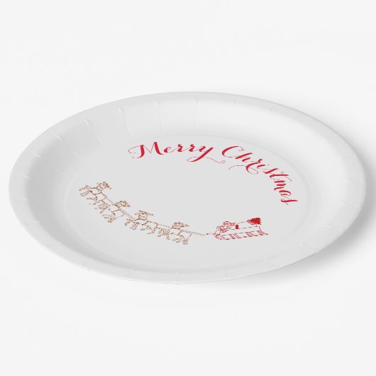 Papieren Bord - Santa en Deer Greetings (Gekanteld)