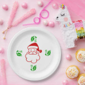 Papieren Bord - Santa en Holly (Feest)
