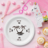 Papieren Bord - Silhouette of Tropical Island (Feest)