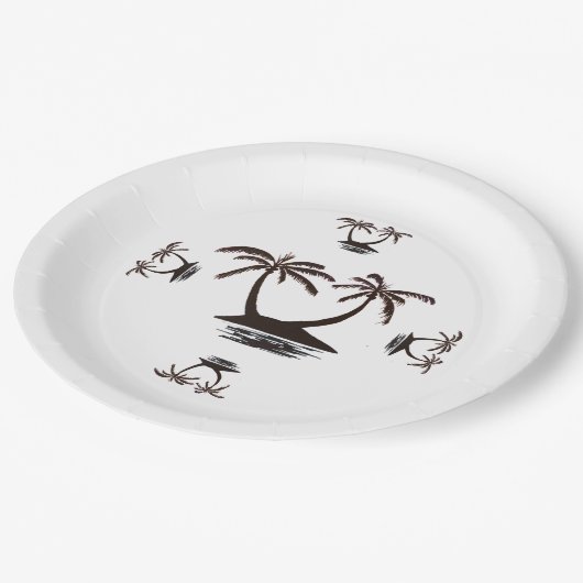 Papieren Bord - Silhouette of Tropical Island (Gekanteld)
