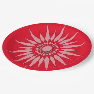 Papieren Bord - Star Pattern in Red