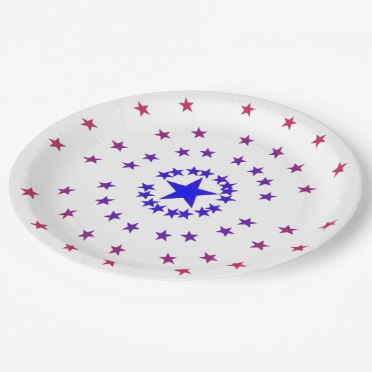 Papieren Bord - sterren in rood en blauw (Gekanteld)