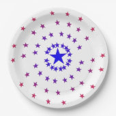Papieren Bord - sterren in rood en blauw (Voorkant)