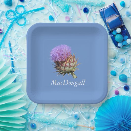 Papieren Bord - Thistel met naam (Feest)