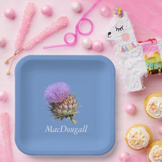 Papieren Bord - Thistel met naam (Feest)