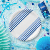 Papieren Bord - tinten van blauwe diagonale strepe (Feest)
