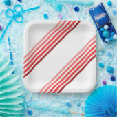 Papieren Bord - tinten van rode diagonale strepen (Feest)