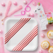 Papieren Bord - tinten van rode diagonale strepen (Feest)