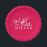 Papieren Bord - toekomstige mevrouw<br><div class="desc">Papieren borden voor uw partij of evenement met toekomstige tekst en achternaam. Kies om het even welke kleuren van de achtergronddoopvont u houdt van. Achternaam zoals weergegeven in dubbele ruimte. De enige-ruimte van het gebruik of vermindert tekstgrootte om naam binnen tekst veilig gebied te houden.</div>